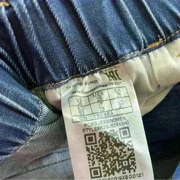 Guess Jeans Women's High Rice Stretch Denim Skinny Fit Dark Wash Size 25 Outdoor - Picture 12 of 12